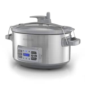7 Qt. Stainless Steel Electric Slow Cooker with Temperature Probe and Precision Sous-Vide