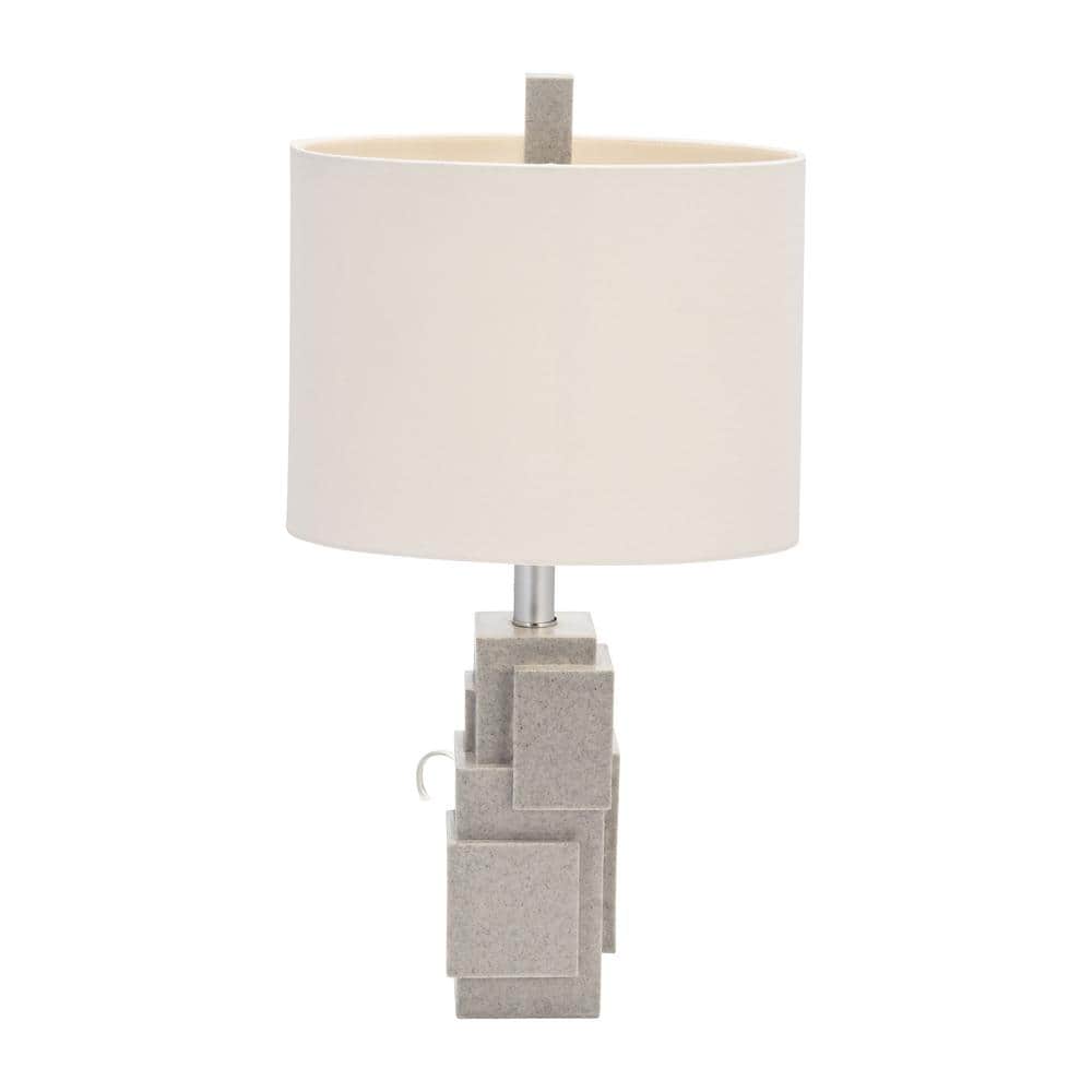 22 in. Gray Resin Modern Blocks Table Lamp price history on PriceWatchPro