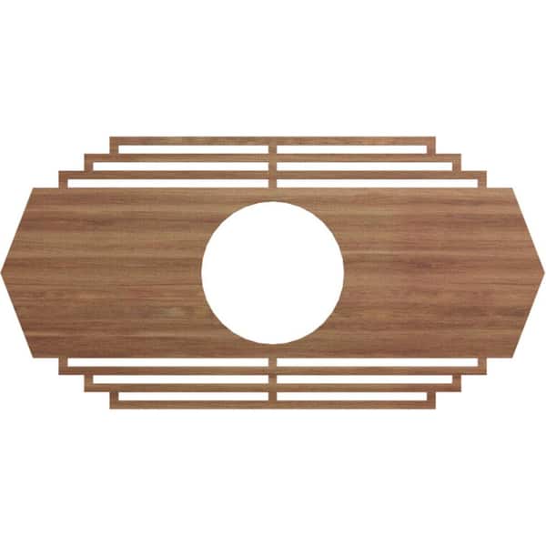 Ekena Millwork 0.375 in. x 34 in. x 17 in. Wood (Walnut) Medallion Moulding