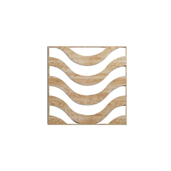 Ekena Millwork 7-3/8 in. x 7-3/8 in. x 1/4 in. Red Oak Extra Small Parker Decorative Fretwork Wood Wall Panels (50-Pack)