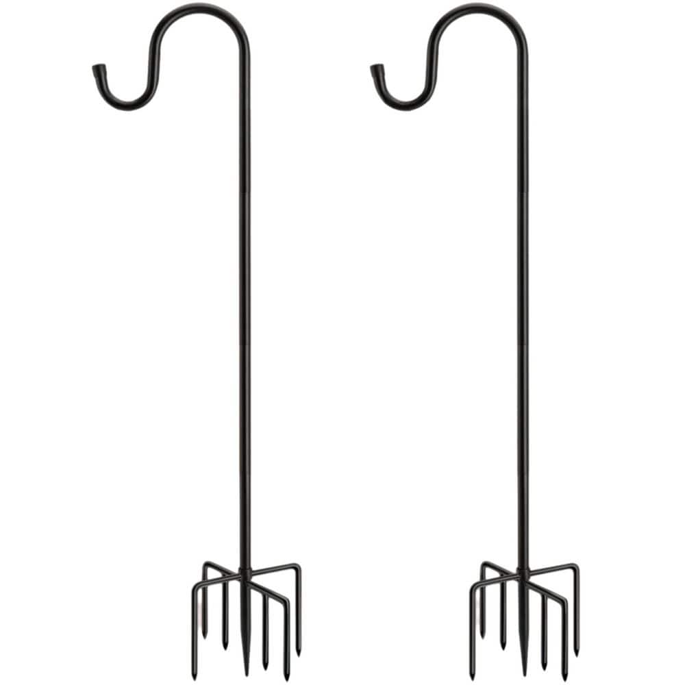 2-Pack 72 in. Steel Adjustable Shepherd's Hook for Bird Feeders and Light Lanterns, Bird Feeder Pole with 7 Base Prongs price history on PriceWatchPro