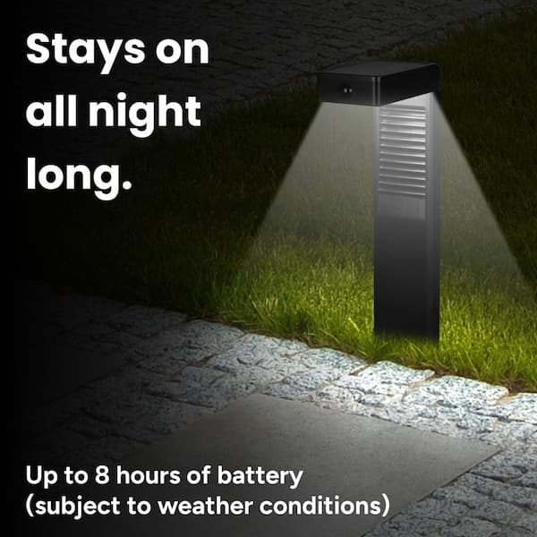 TECHKO L-Shaped Solar 150 Lumens Matte Black Integrated LED
