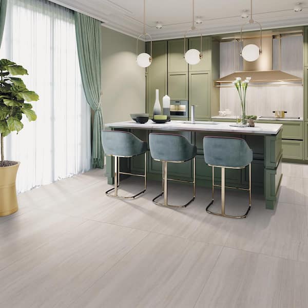 Atlanta Beige 23.45 in. x 47.07 in. Matte Travertine Look Porcelain Floor and Wall Tile (16 sq. ft./Case)