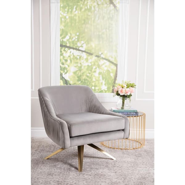 Beige Accent Velvet Upholstered Vertical Striped Tufted Back Straight Arm  Chairs with Silver Metal Frame LL-W81867875 - The Home Depot