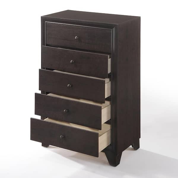 Acme Furniture Madison Espresso 5-Drawer 16 in. Chest of Drawers