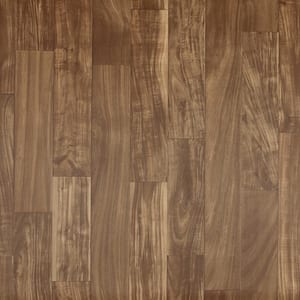 Chocolate Brown Acacia Wood 10 MIL x 12 ft. Wide x Cut to Length Waterproof Vinyl Sheet Flooring