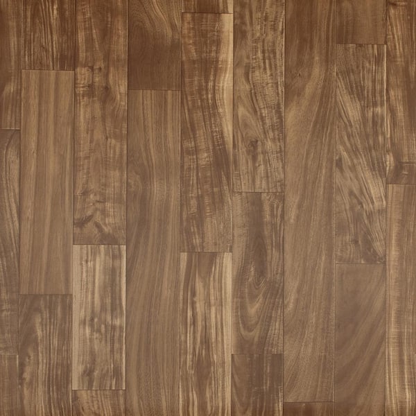 Chocolate Brown Acacia Wood 10 MIL x 12 ft. Wide x Cut to Length Waterproof Vinyl Sheet Flooring