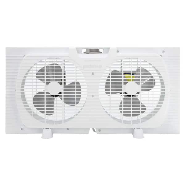 3 Speed 9 Inch 56W Twin Window Fan in White
