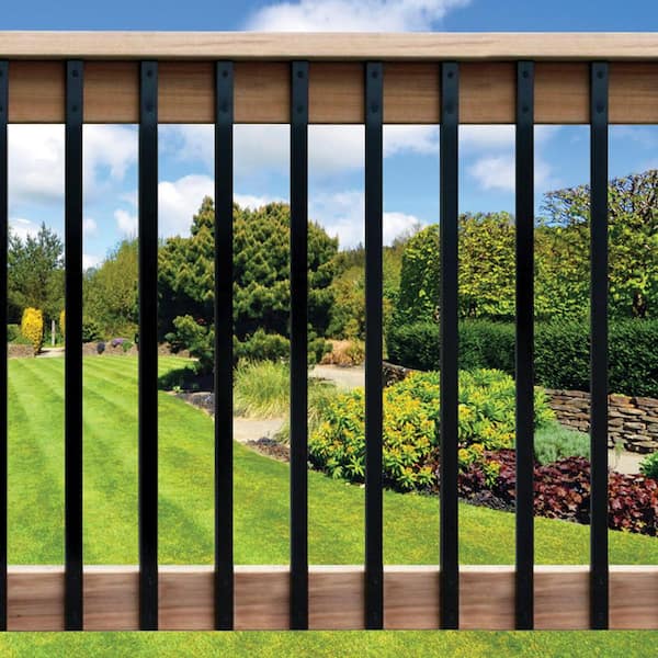 NUVO IRON 1/2 in. x 1 in. x 32 in. Black Galvanized Steel