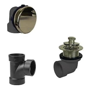 Sch. 40 ABS Plumber's Pack Bathtub Trim with Lift & Turn Drain Plug and Illusionary Faceplate, Polished Brass