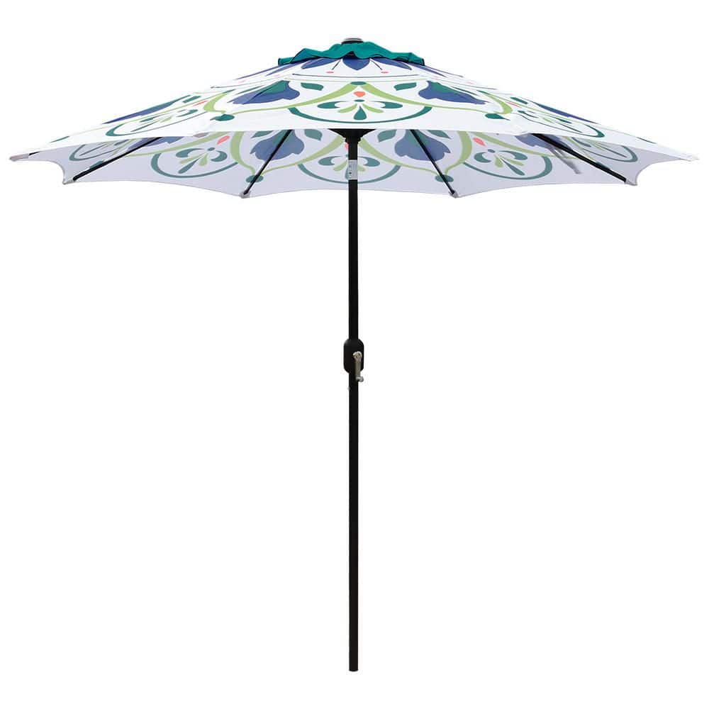 9 ft. Steel Market Crank and Tilt Patio Umbrella in Printed Pattern price history on PriceWatchPro