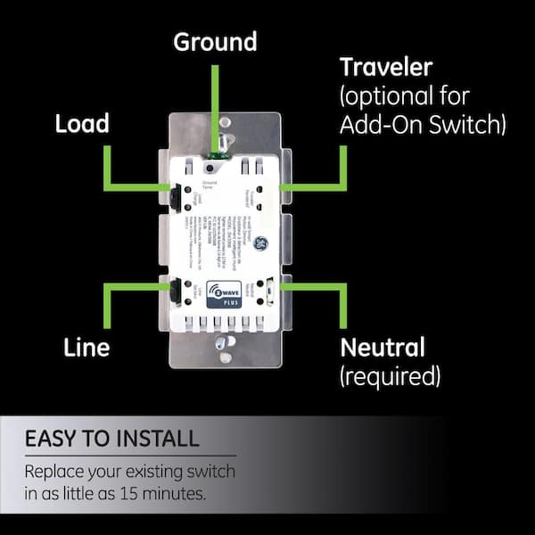 Enbrighten Z-Wave Plus Direct-Wire Indoor/Outdoor Smart Switch, Gray