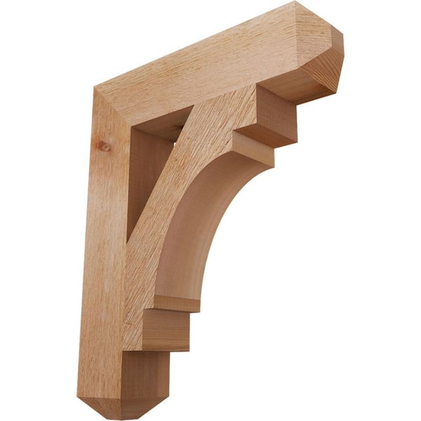 Ekena Millwork 4 in. x 22 in. x 18 in. Western Red Cedar Merced Craftsman Rough Sawn Bracket