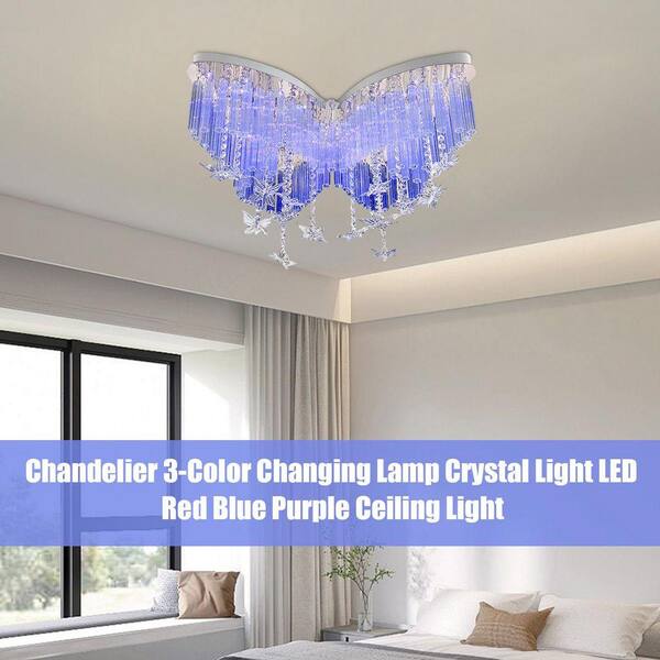 OUKANING 31.49 in. Clear Modern Creative Butterfly-Shaped Flush