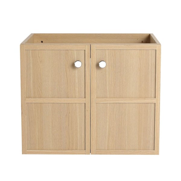23.44 in. Wall-Mounted Bath Vanity Cabinet without Top in Oak Unassembled