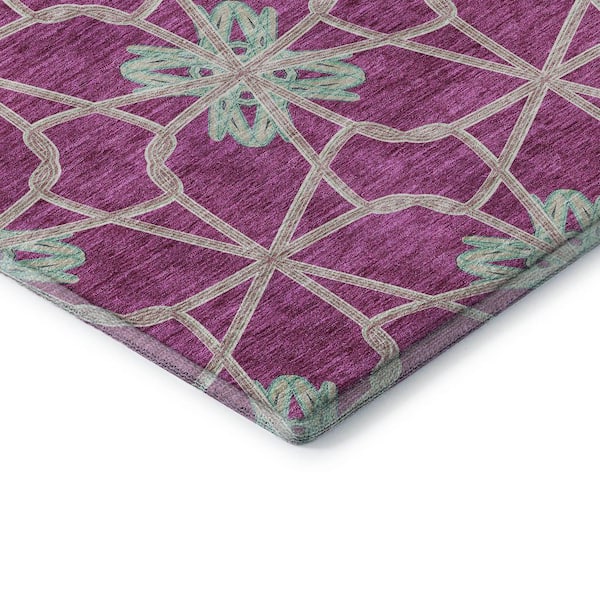 Mayfield Premium Machine Washable Abstract AMF958 Blush 8 ft. x 10 ft. Area Rug