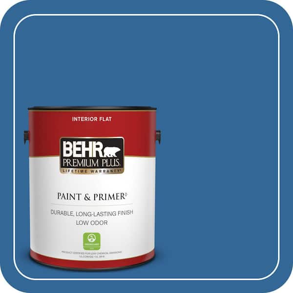 BEHR PREMIUM PLUS 1 gal. #580B-7 American Anthem Flat Low Odor Interior Paint & Primer