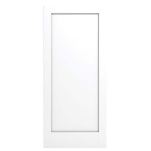 Alexandria Moulding 3068 36 in. W x 80 in. H 1 Panel Square Shaker Flat Solid Core Primed MDF Wood Interior Door Slab