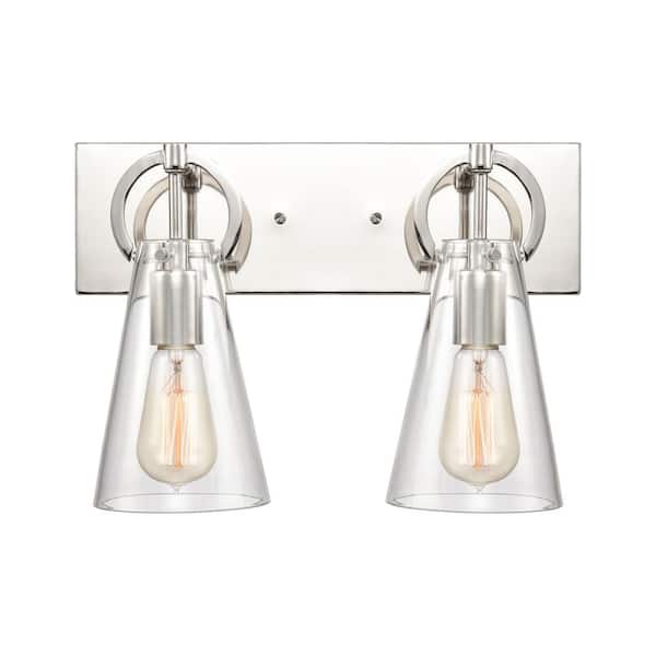 Titan Lighting Gabby 15 in. 2-Light Polished Nickel Vanity Light