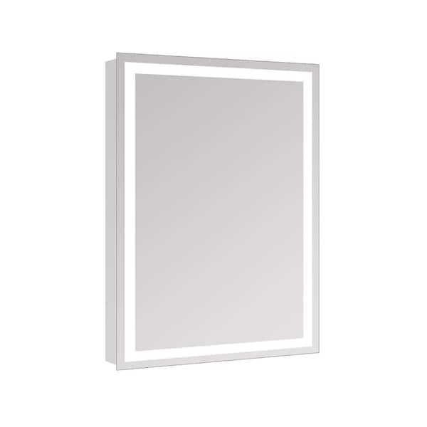 Whatseaso 24 in. W x 36 in. H LED Frameless Rectangular Anti-Fog WaterproofBback Wall Mount Bathroom Vanity Mirror in Silver