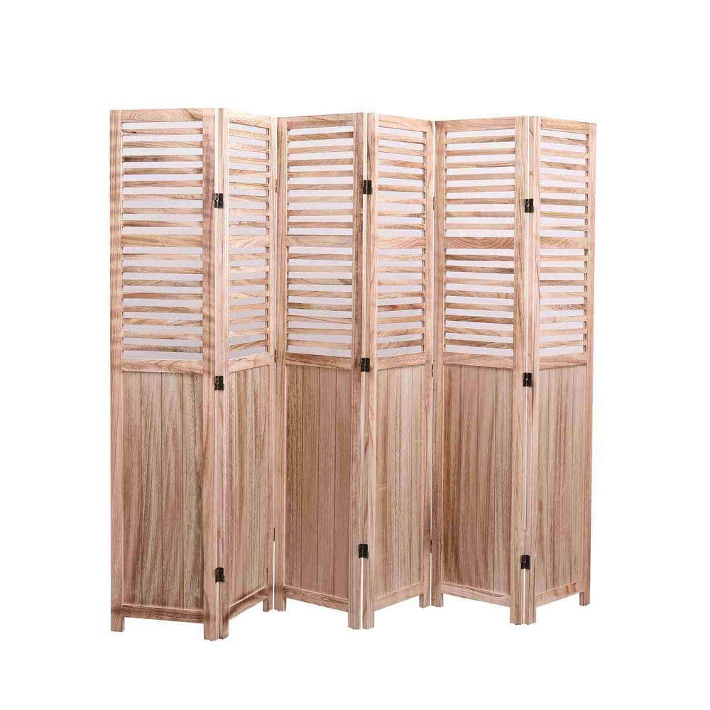 Avex 65 in. Wood Garden Fence 6-Panel Folding Privacy Screen