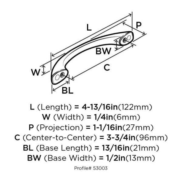 Satin Nickel 3.75'' Arch Cabinet Pulls with Mounting Hardware