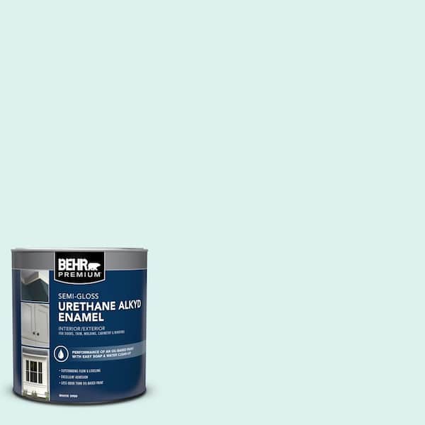 BEHR PREMIUM 1 qt. #500C-2 Aqua Pura Semi-Gloss Enamel Urethane Alkyd Interior/Exterior Paint