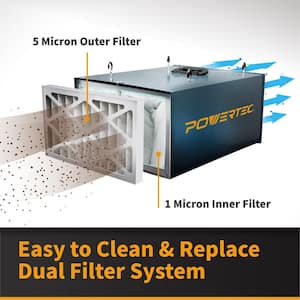 3-Speed Remote Controlled Air Filtration Systems (300/350/400 CFM)