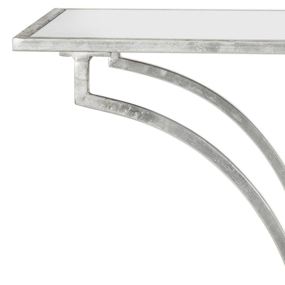 Transitional Silver Mirrored Glass 2-Tier Bar Cart with Storage