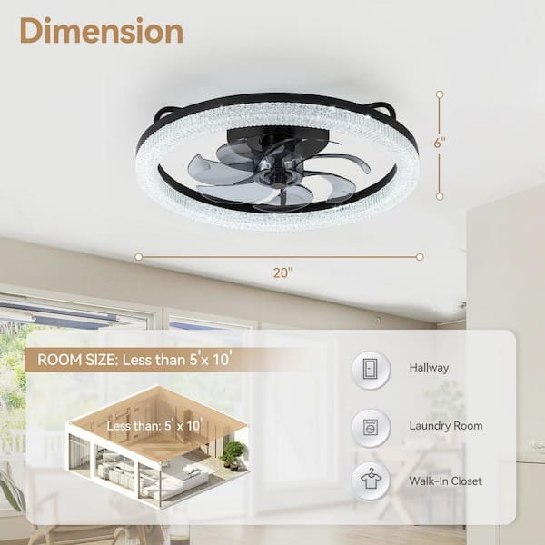 LUMiRiSE / ≠encore. Breezary 20 in. Integrated LED Indoor Black Chandelier