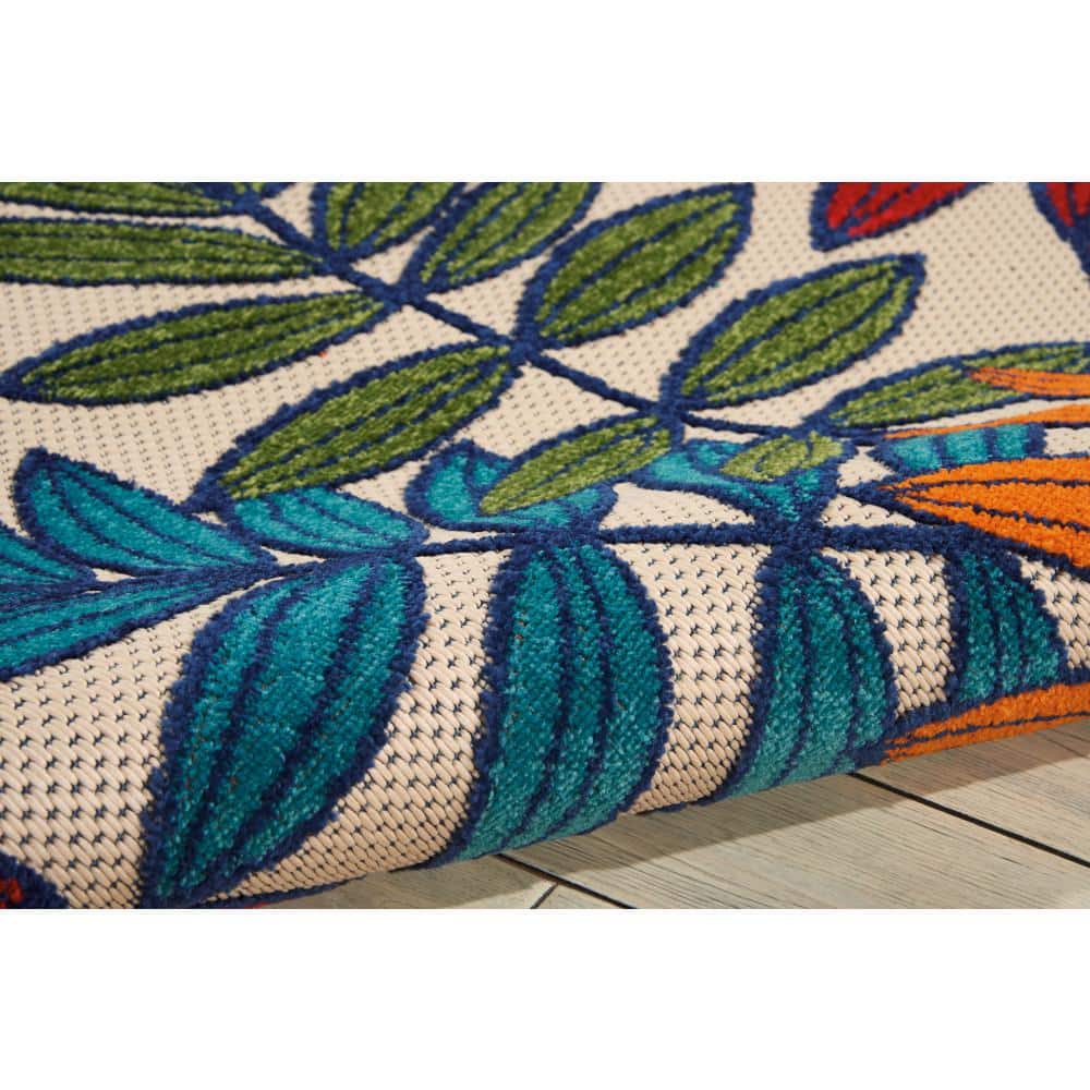 Energetic Floral Multicolor Synthetic 6' x 9' Reversible Area Rug