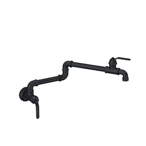 Kinzie 1-Handle with 2.2 GPM Wall Mount Pot Filler in Satin Black