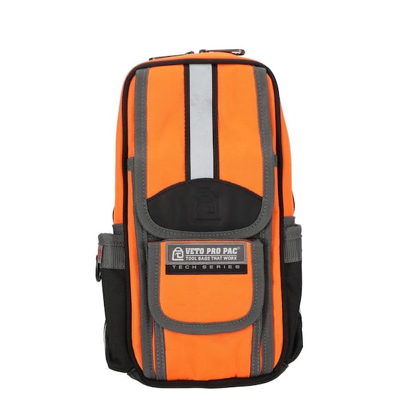 8in Small Hi-Viz Orange Nylon Tool Pouch Meter Bag with Pen Knife Pliers Screwdriver Wrench Utility Knife Holder