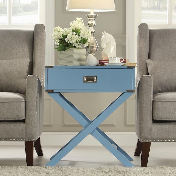 Unbranded Wenderson 1-Drawer Heritage Blue Nightstand