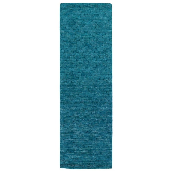 Kaleen Imprints Modern Turquoise 3 ft. x 8 ft. Runner Rug