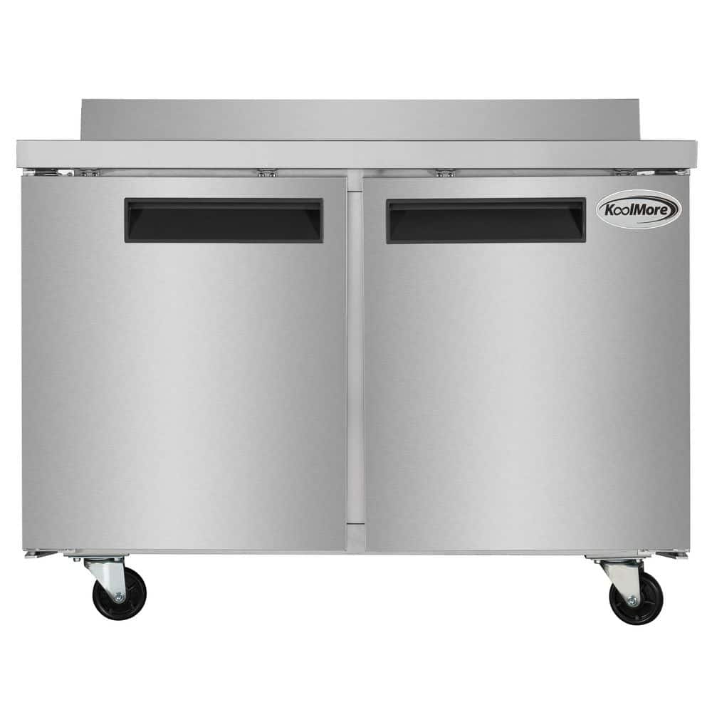 12 cu. ft. Commercial Upright Freezer 2-Door Undercounter with Worktop in Stainless Steel