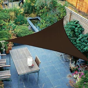 8 ft. x 8 ft. x 8 ft. 185 GSM Brown Equilteral Triangle Sun Shade Sail, for Patio Garden and Swimming Pool