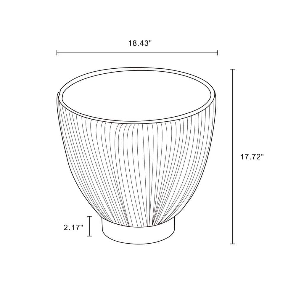 Tiny Round Ridged Stone and Metal Accent Table
