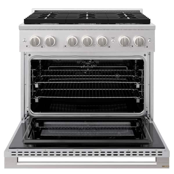 36 in. 5.2 cu. ft. Marino Dual Fuel Freestanding Range with 6 Gas Burners and Convection Oven in Satin Stainless Steel
