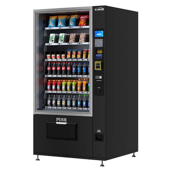 41 in. Refrigerated Vending Machine, 60 Slots With CC reader, Coin and Bill Acceptor in Black, 75 cu. ft.