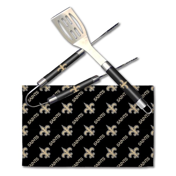 THE NORTHWEST GROUP NFL Saints Stainless Steel Outdoor Kitchen Accessories BBQ Grilling Utensil Set
