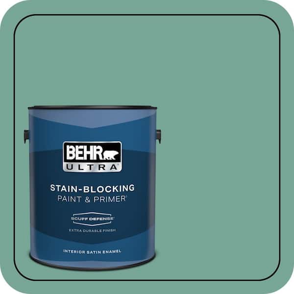 BEHR ULTRA 1 gal. #MQ6-38 Patina Extra Durable Satin Enamel Interior Paint & Primer