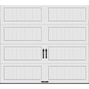 Gallery Steel Long Panel 8 ft x 7 ft Insulated 6.5 R-Value  White Garage Door without Windows