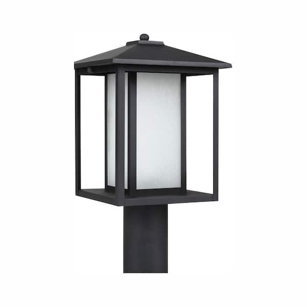 Generation Lighting Hunnington 1-Light Outdoor Black Lamp Post Light with LED Bulb