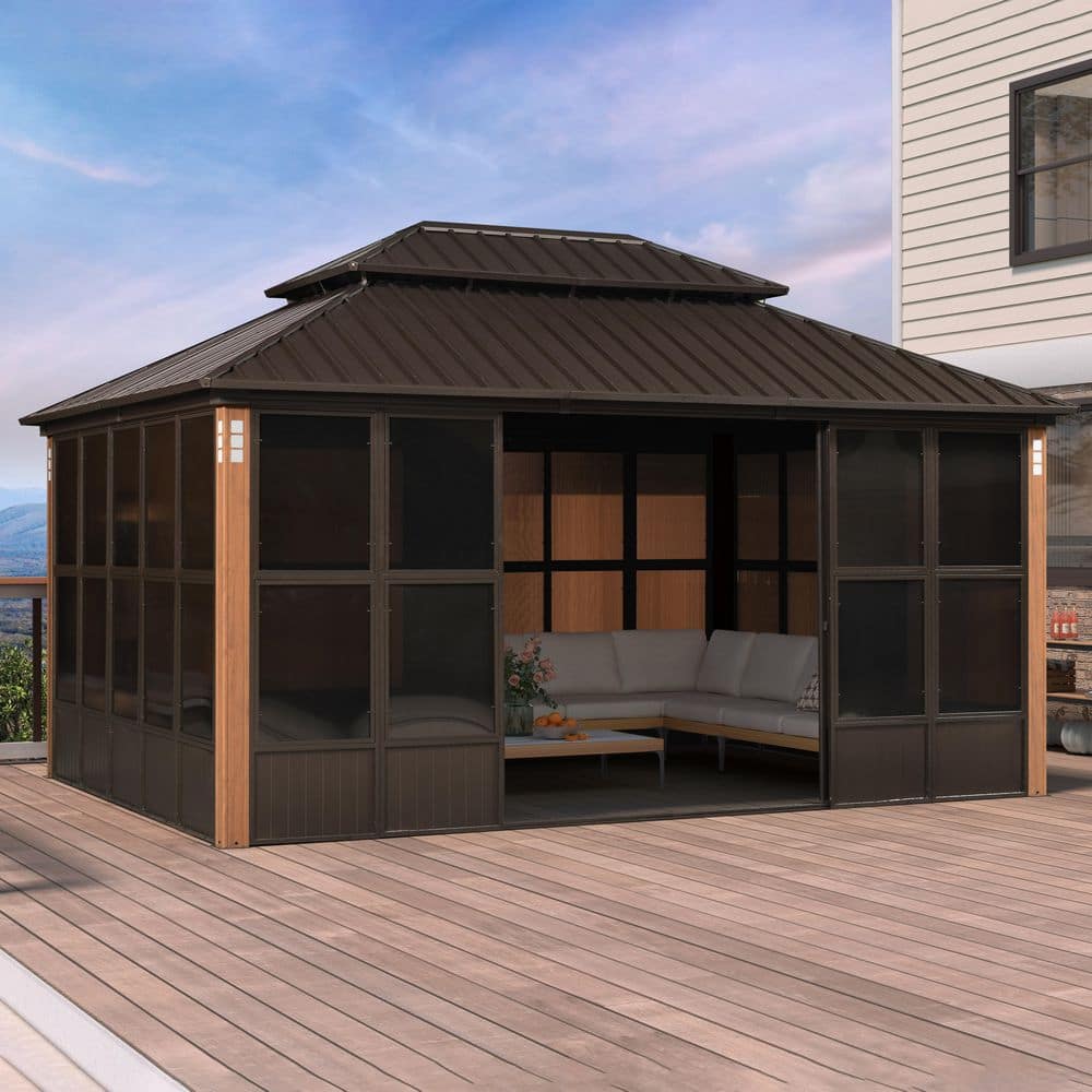 超希少 星野金属 ALTIUM ALCADIA X-2　S-CoolBlue PURPLE LEAF 12 ft. x 14 ft. Sunroom Hardtop Gazebo Solarium