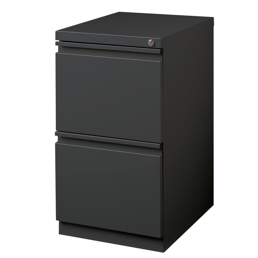 Charcoal 2-Drawer Lockable Mobile Steel File Cabinet