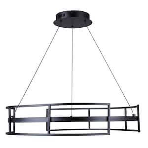 Amora 30.5-Watt Integrated LED Matte Black Contemporary Chandelier with Silicone Rubber Lens