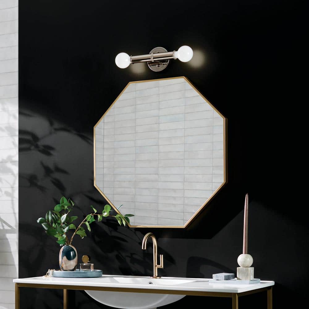 Torche Polished Nickel 2-Light Wall Sconce