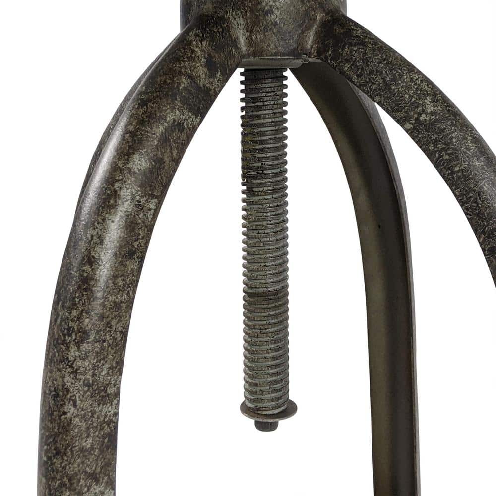 Natural Driftwood and Aged Iron Adjustable Swivel Barstool