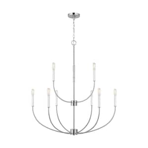 Greenwich 9-Light Brushed Nickel Chandelier with LED Bulbs